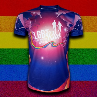 เสื้อวิ่ง เสื้อออกกำลังกาย Running jersey  LGBT RUN #RU0017 พิมพ์ลาย ไซส์ S-5XL