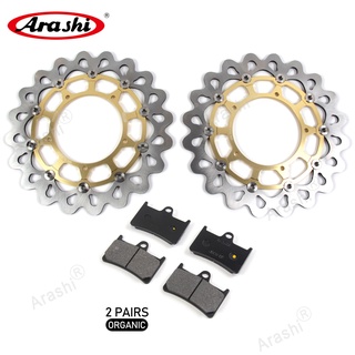 Arashi แผ่นดิสก์เบรกหน้ารถจักรยานยนต์ CNC สําหรับ YAMAHA YZF R1 R1M 2015 YZF-R1 2004-2006 FZ1 1000 2010-2014 FZ1 FAZER 1000 2006-2012