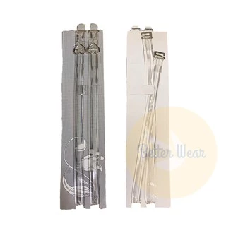 Lihualan 065 สายเสื้อในใส แบบร่อง (ซองเทา) ตะขอปรับรูปหัวใจ #seebra