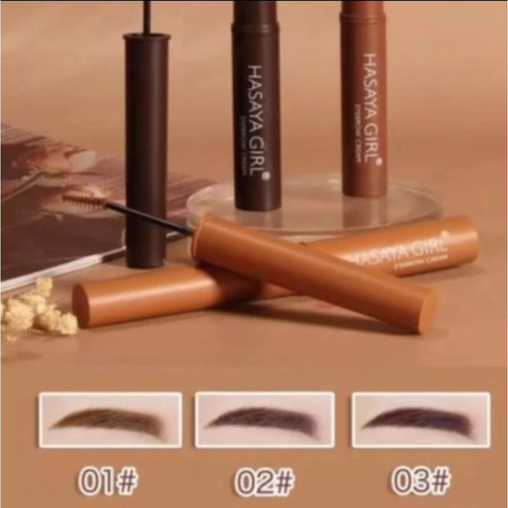 HH1066 hasaya girl eyebrow cream มาสคาร่าคิ้ว มีให้เลือก 3สี แพ็คเก็จสวย กันน้ำ ติดทนนาน ไม่เป็นก้อน พร้อมส่งในไทย