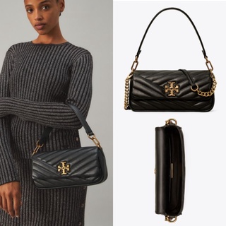 พรีฯ TORY BURCH KIRA CHEVRON SMALL FLAP SHOULDER BAG(รุ่นโลโก้เก่า)/black.