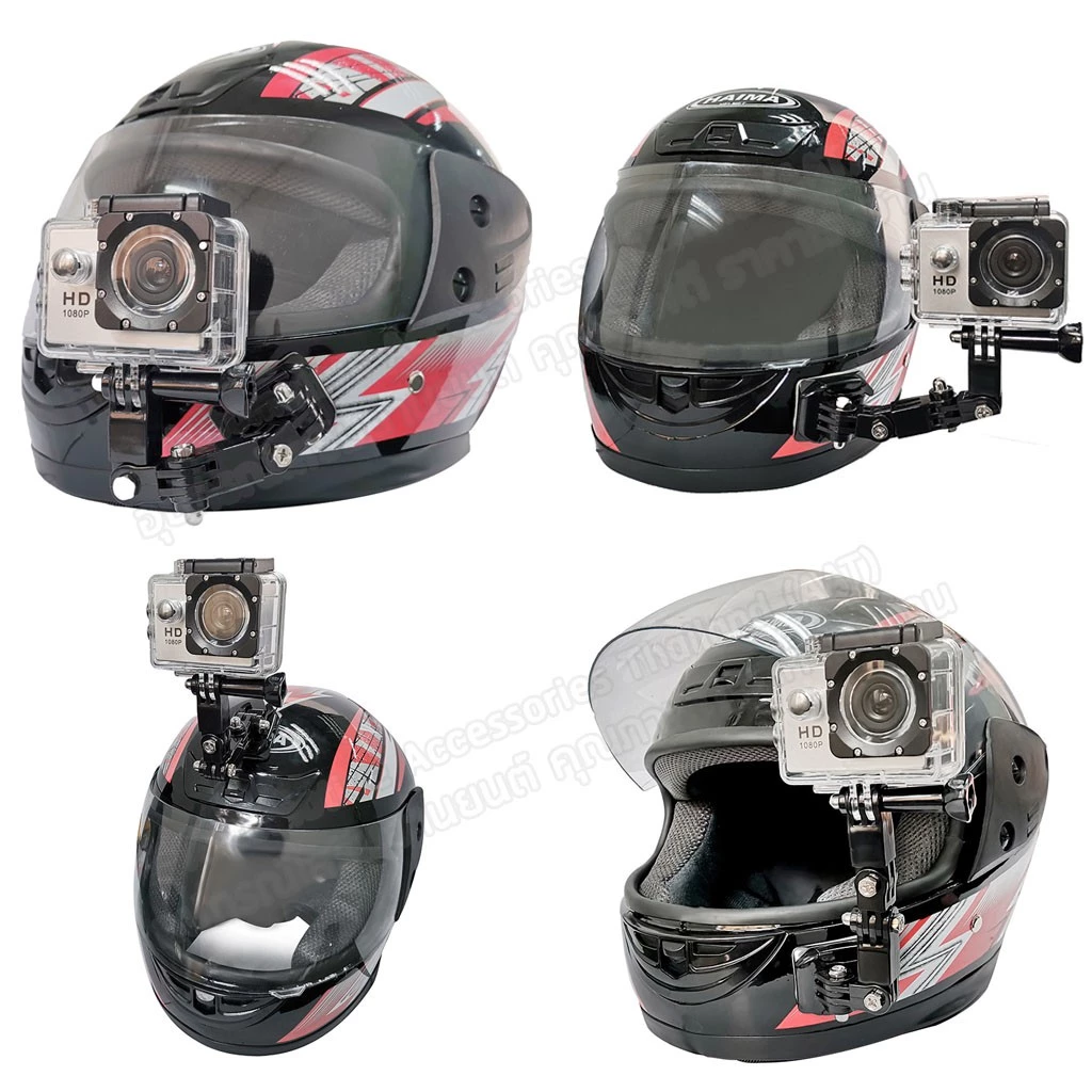 ชุดอุปกรณ์กล้องติดหมวกกันน็อค อุปกรณ์กล้องต่อหมวกกันน็อค GoPro / OSMO แบบปรับระดับได้ (1 ชุด มี 20 ชิ้น) thumbnail 7