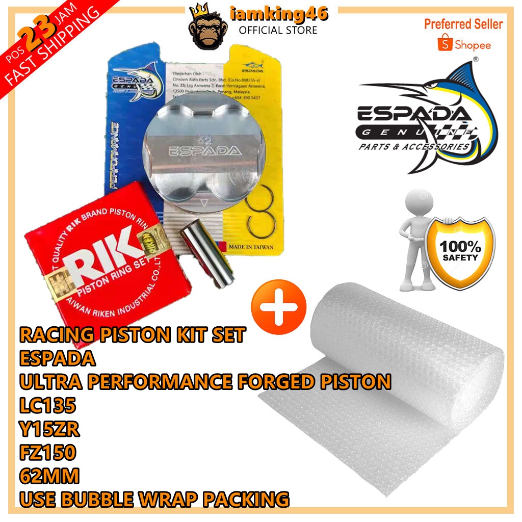 LC135 Y15ZR FZ150 ULTRA PERFORMANCE FORGED PISTON KIT ESPADA 57MM / 62MM / 63MM / 65MM / 66MM / 68MM
