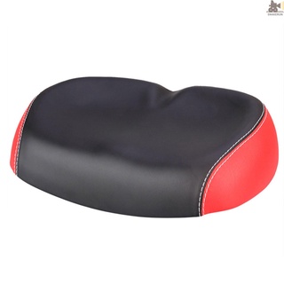 SNKE Big Ass Bike Cycling Noseless Saddle Wide Large Soft PU Pad Seat (Black &amp; Red)