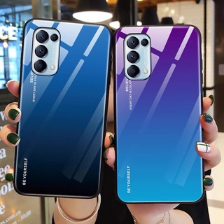 [ ส่งจากไทย ] Case OPPO Reno5Pro ออปโป้ เคสกระจกสองสี เคสเงาไล่สี ขอบนิ่ม เคสกันกระแทก สีกระจกเทมเปอร์ปลอกแก้วฝาหลัง