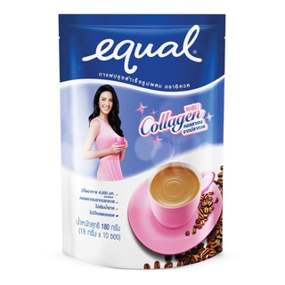 Equal Coffee 10 Sticks อิควล กาแฟสำเร็จรูป ผสม Collagen จากปลาทะเล ขนาด 180 กรัม จำนวน 10 ซอง 12380