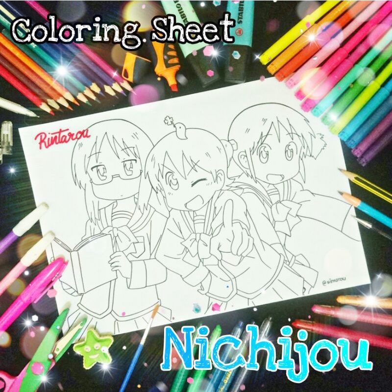 แผ่นระบายสี Anime Nichijou