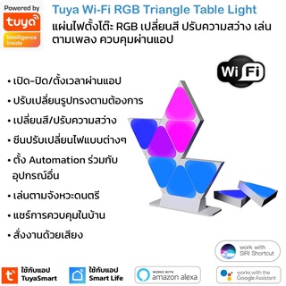 Tuya RGB Lego Small Triangle Light 9 Panel Kit แผ่นไฟตั้งโต๊ะ RGB เปลี่ยนสี ปรับความสว่าง เล่นตามเพลง รองรับ Google H...