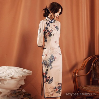 เดรสกี่เพ้า สไตล์ใหม่ เดรสยาว สวมใส่ได้ทุกวัน 2023 Cheongsam China new Year