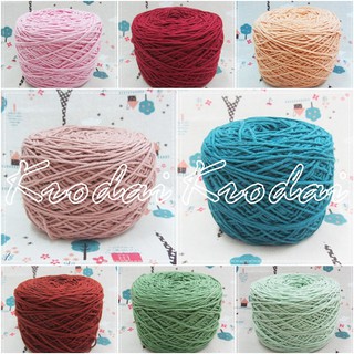 ไหมคอตตอน 1.5 มิล น้ำหนัก 100 กรัม - ด้ายฟอก เชือกฟอก ขนาดเท่า 4 พลาย* Cotton crochet