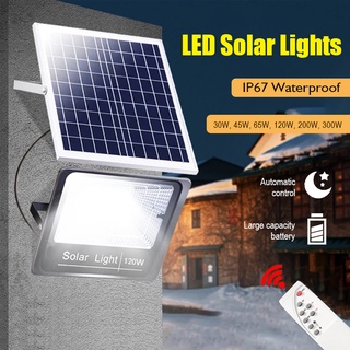 Solar lights ไฟโซล่าเซล กันน้ำ กันฝน เลือกได้30W/45W/65W/120W/200W/300W ไฟถนนโซล่าเซลล์ ไฟติดผนัง ไฟสปอตไลท์ โคมไฟถนน