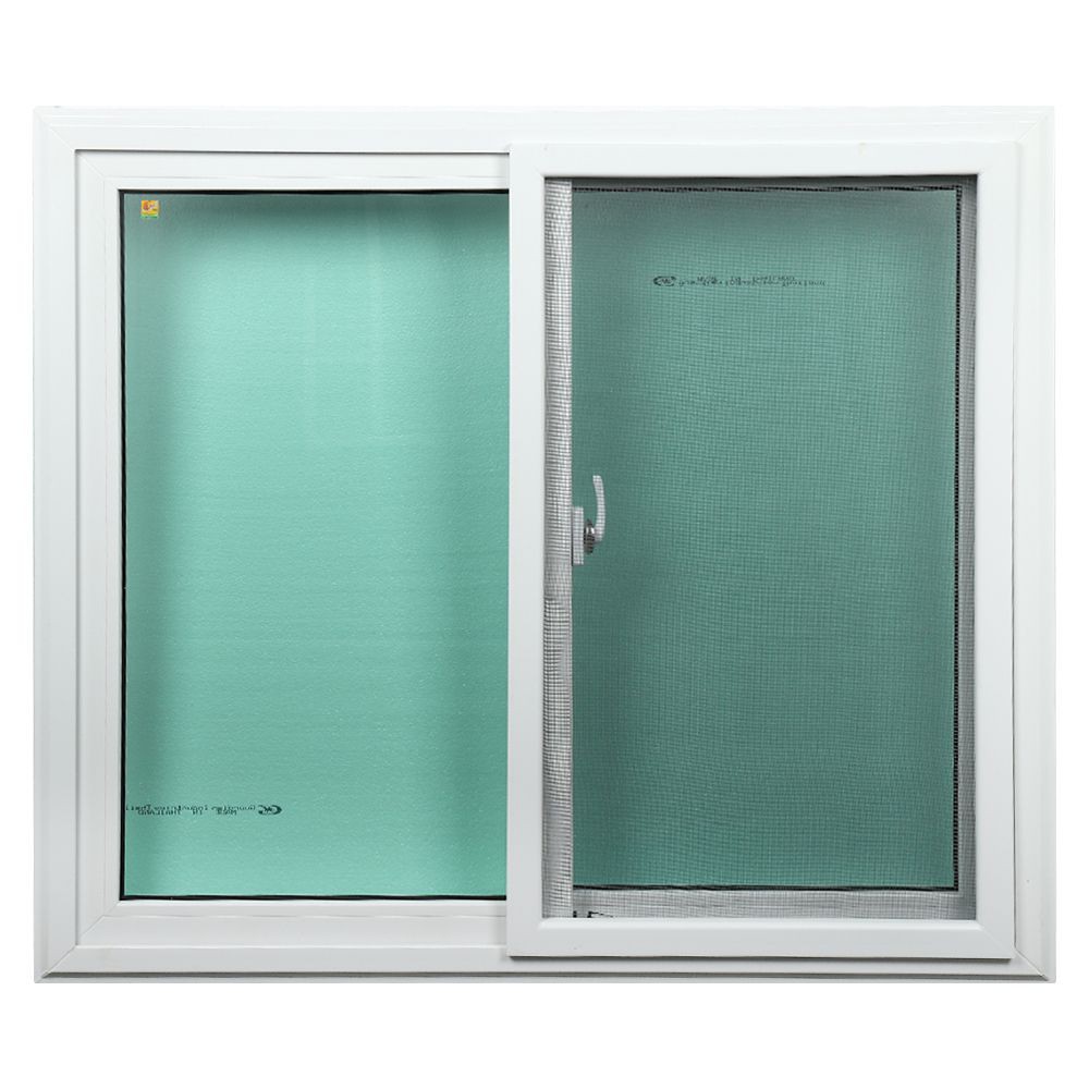 หน้าต่างบานเลื่อน หน้าต่างบานเลื่อนคู่ UPVC AZLE 120X110 ซม. สีขาว หน้าต่างและวงกบ ประตูและหน้าต่าง UPVC DOUBLE SLIDING
