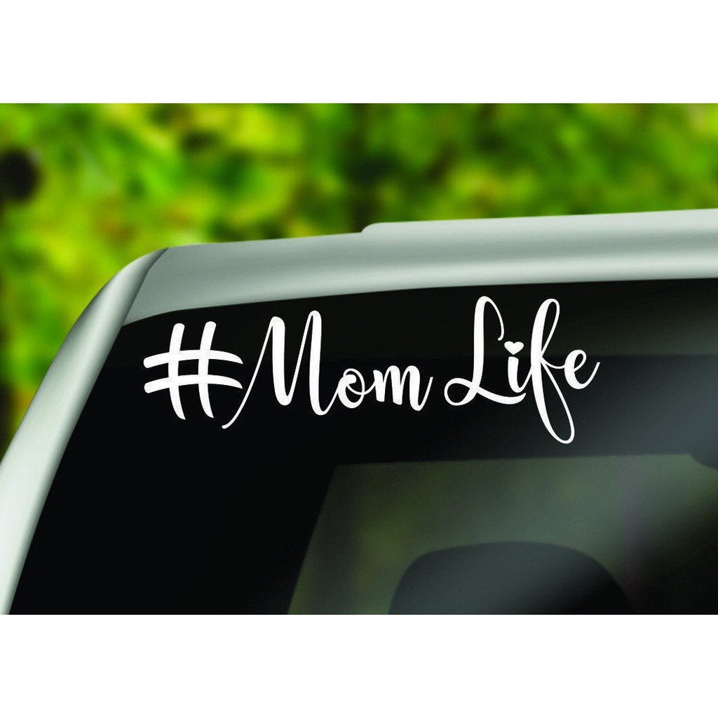 Hastag Mom Life Car Sticker - สติ๊กเกอร์รูปลอกรถยนต์