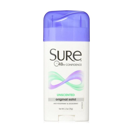 🇺🇸 SURE, Antiperspirant Deodorant, Solid, unscent, 2.6 oz.