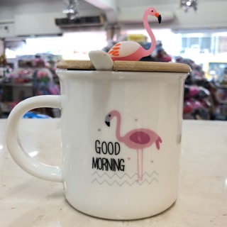 แก้วน้ำ ช้อน ลายflamingo