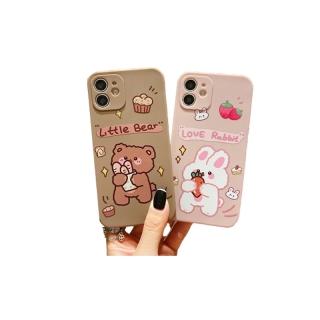 เคส เคสมือถือซิลิโคน OPPO A16 A15 A15S A39 A57 A83 A3S A5 A12E A5S A7 A12 A5 A9 A31 2020 A91 A52 A92 F9 F11 F1S F1 Plus Soft Cute Cake Bear And Carrot Rabbit Case