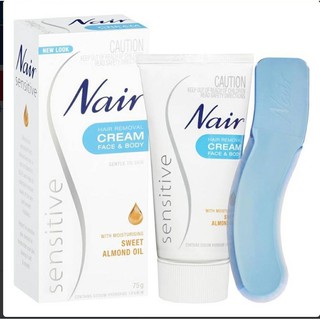 กำจัดขนกาย Nair hair removal face and body ครีมกำจัดขนสูตรอ่อนโยน ขนาด 75 g ของแท้ 100%