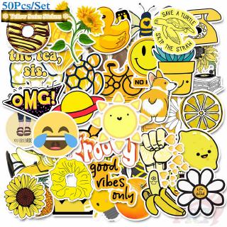 ❉ VSCO： Ins Fashion Yellow Series 02 - Sunshine Beach สติ๊กเกอร์ ❉ 50Pcs/Set Cartoon DIY Mixed Decals Doodle สติ๊กเกอร์