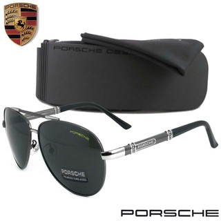 Polarized แว่นกันแดด แฟชั่น รุ่น PORSCHE UV 8560 C-2 สีเทา เลนส์โพลาไรซ์ ขาข้อต่อ สแตนเลส สตีล แว่นตา Sunglasses