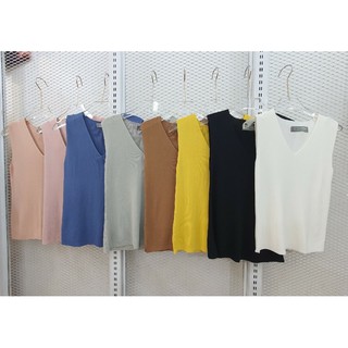 เสื้อกล้ามไหมทอ คอวี ผ้านิ่มใส่สบาย
