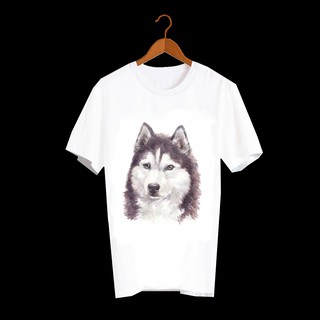 เสื้อลายหมา DSH002 siberian husky เสื้อยืด เสื้อยืดลายหมา เสื้อยืดสกรีนลายหมา