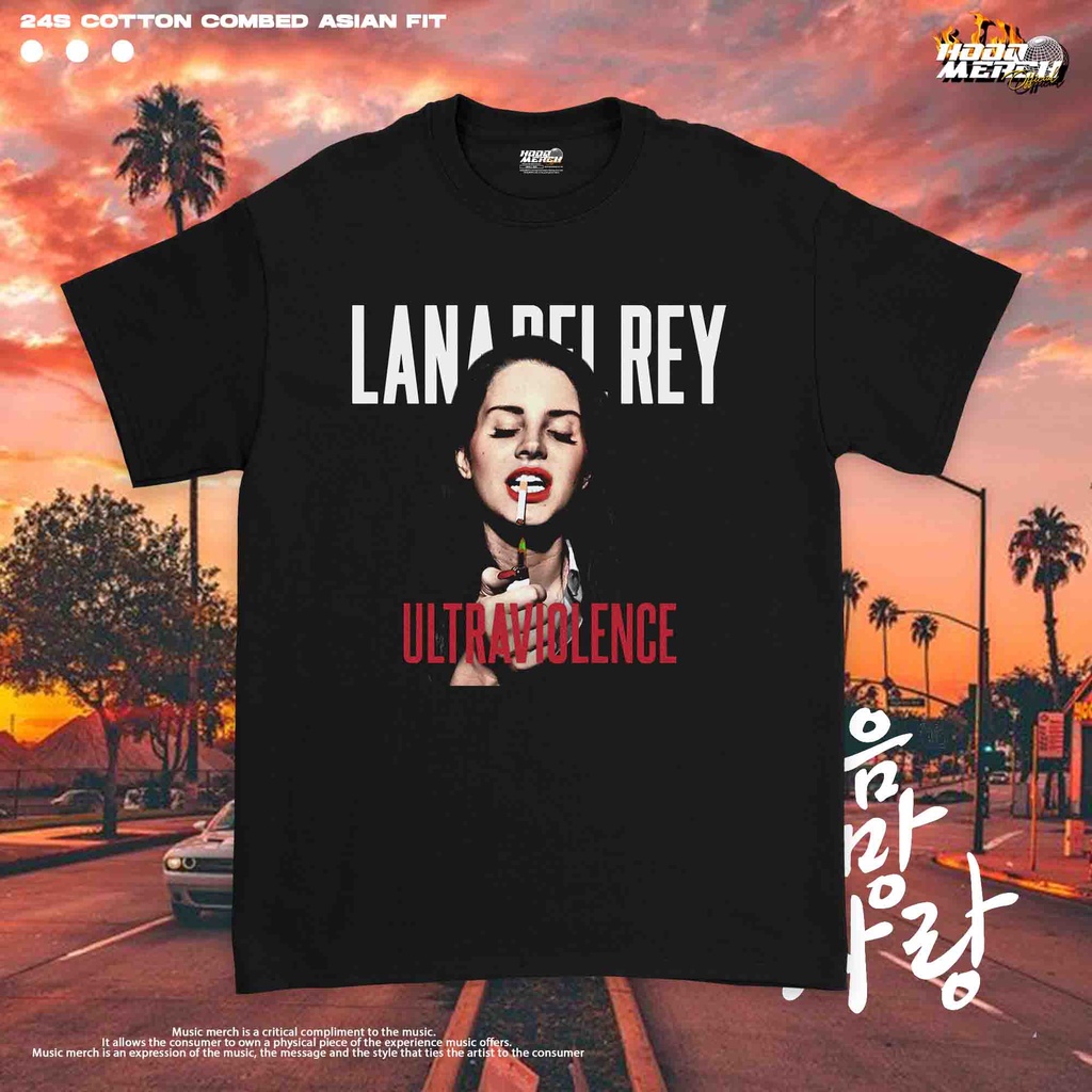 เสื้อยืดคอกลมเสื้อยืด DEL REY LANA POP ลาย ULTRAVIOLANCE UNISEX DEL REY REYผ้าฝ้ายแท้