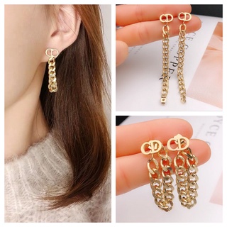 2021 Star Same Style Cd Letter Chain Earrings Personality Temperament Chain Earrings Long Earrings