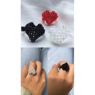 tellmewhatuwear แหวนลูกปัดรุ่นหัวใจ(handmade)