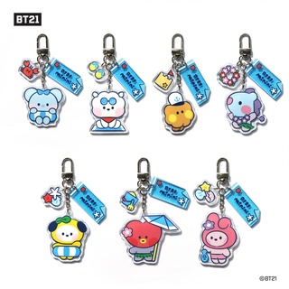 BT21 minini ACRYLIC KEYRING [SUMMER SKY] 💜สินค้าพร้อมส่ง💜