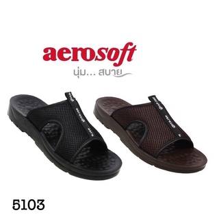 🔥รุ่นขายดี🔥พร้อมส่ง aerosoft(แอโร่ซอฟท์)รุ่น MA5103 รองเท้าแตะ ผู้ชาย แบบสวม พื้น PU แท้ ไซส์ 38-46