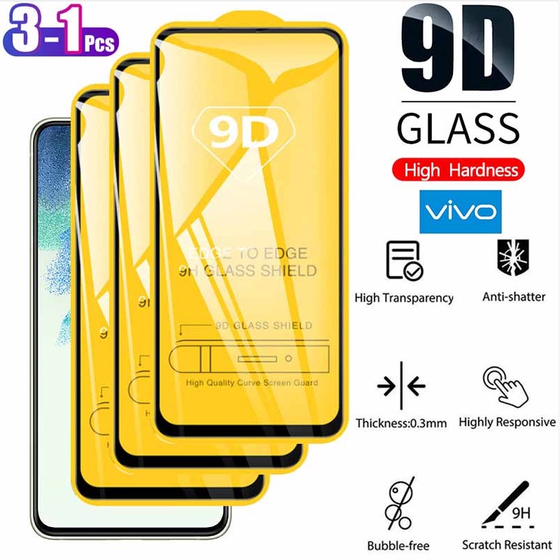 ( ซื้อ 2แถม1)9Dฟิล์มกระจกfor Vivo V11 Pro S1 Pro Y11 2019 Y12 Y15 Y17A Y3S Y7S Y9S Y30 Y31S 5G Y33S Y90 Y91 Y93S Y95 Y97