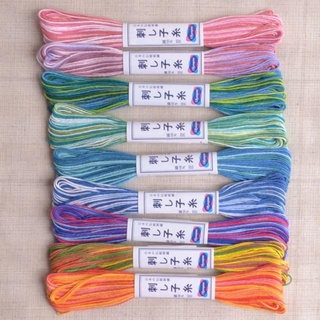 Olympus Sashiko Thread Cotton100% (สีเหลือบ)