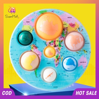 [Ready Stock] ของเล่น Fidget Happy Planet Pop It Up แบบกดนิ้ว Ocean Continent Map Toys Educational Toy supermall3