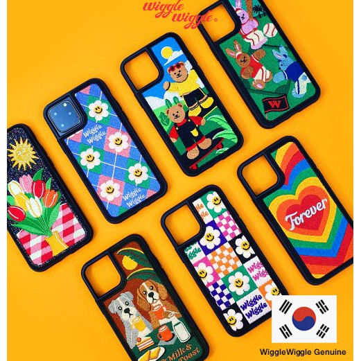 [Wiggle Wiggle] Phone cases Cover iPhone case iPhone 11 iPhone 12 Cute Embroidery Case Korea
