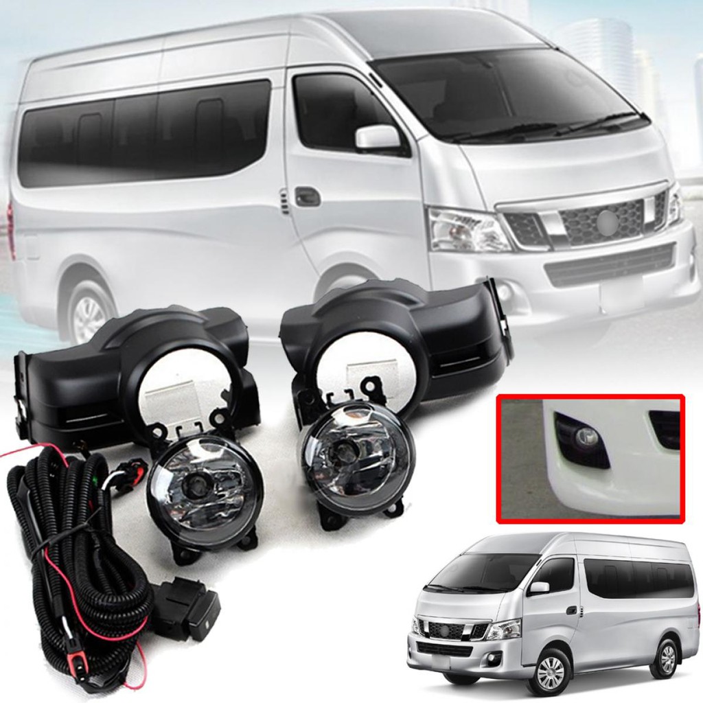 ไฟตัดหมอก ไฟสปอร์ตไลท์ รุ่น NISSAN URVAN E26 NV350 ปี 2011 - 2017 พร้อมครอบ สีดำ และชุดสายไฟ 1 ชุด