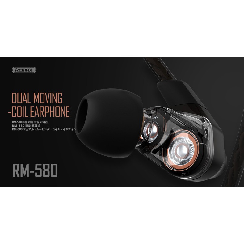 ₪♟∋Remax RM-580 หูฟังควบคุมสายในหูชุดหูฟังเพลงคุณภาพสูงกีฬาแบบมีสายมัล ...