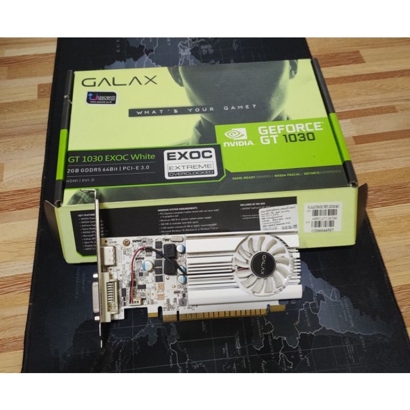 การ์ดจอ GT 1030 2Gb GDDR5 64bit Galax Ex Oc มือสองประกันเหลือ