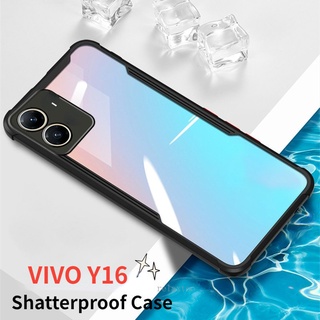 เคสโทรศัพท์มือถือ PC TPU อะคริลิคใส กันกระแทก สําหรับ VIVO Y16 VIVOY16 Y22 Y22S