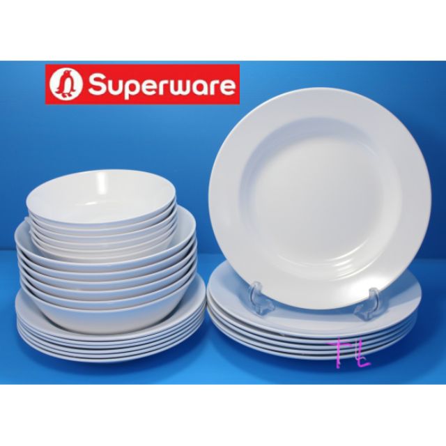 ซุปเปอร์แวร์ ชุด24ชิ้น สีขาวกลม ซุปเปอร์แวร์เกรดA