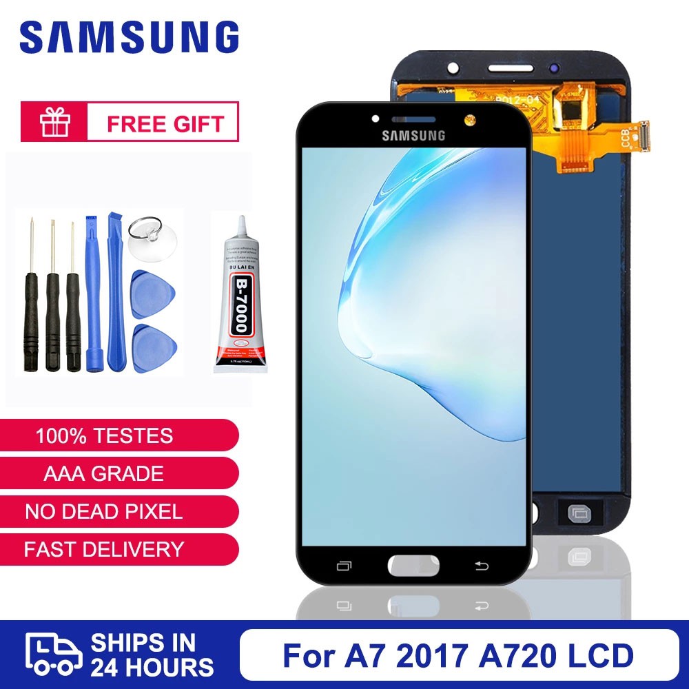 อะไหล่หน้าจอสัมผัส LCD 5.7 นิ้ว แบบเปลี่ยน สําหรับ Samsung Galaxy A7 2017 A720 A720F A720M A720S
