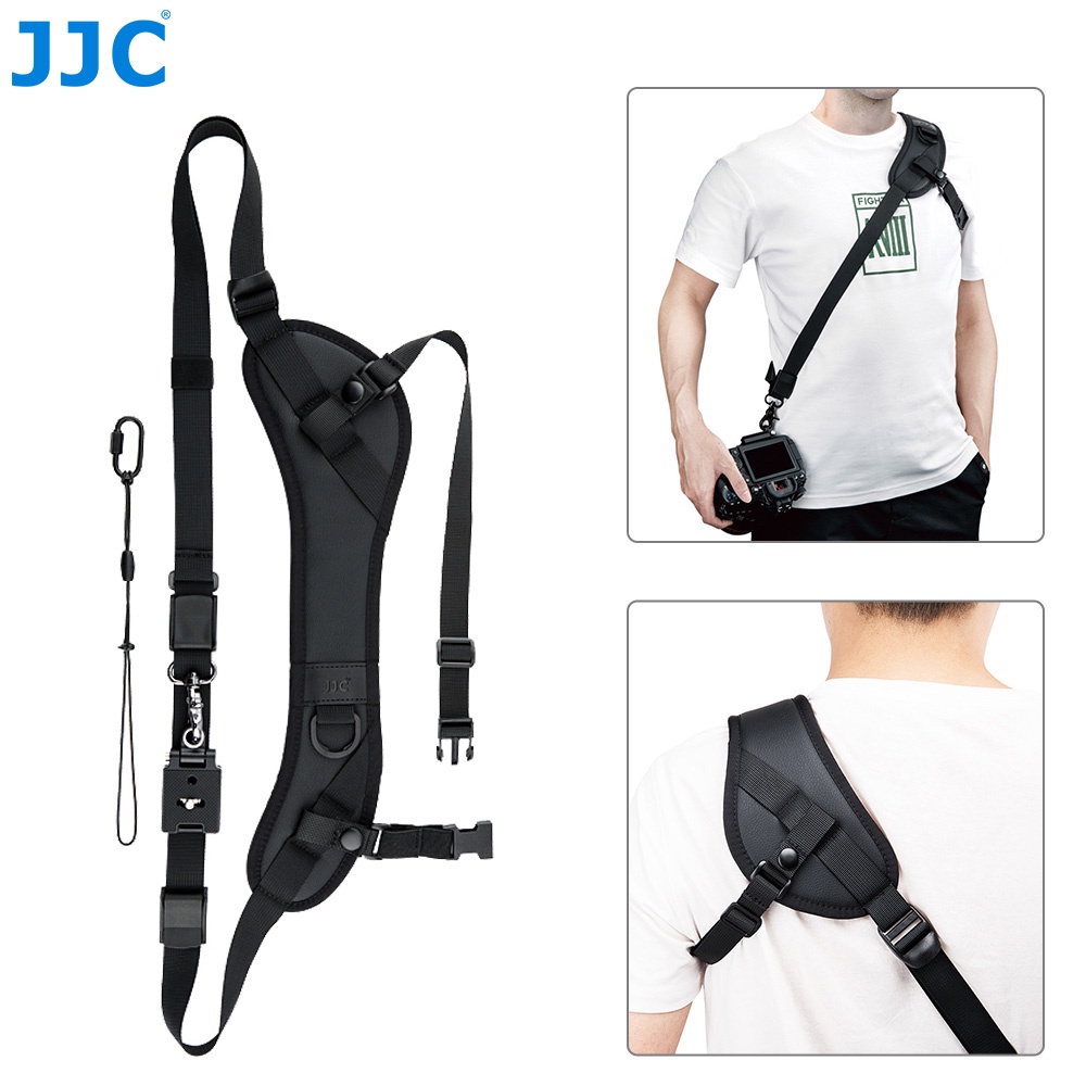 JJC NS-PRO1M สายคล้องกล้องแบบปลดเร็ว, สายคล้องไหล่แบบ Crossbody พร้อมแผ่นรองไหล่ที่สะดวกสบายสำหรับกล้อง DSLR และกล้องมิเรอร์เลสของ Canon Nikon Sony Fujifilm Olympus Panasonic