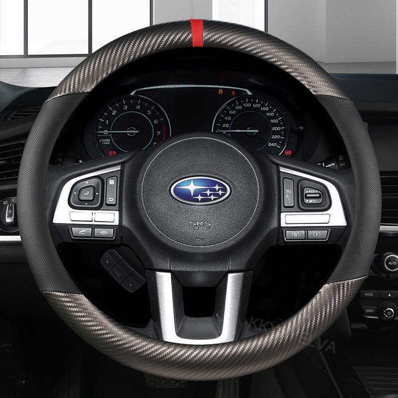 หนังพวงมาลัยรถ Anti-slip สําหรับ Subaru Forester Legacy XV BRZ WRX คุณภาพสูงอุปกรณ์เสริมรถยนต์ 38 ซม.