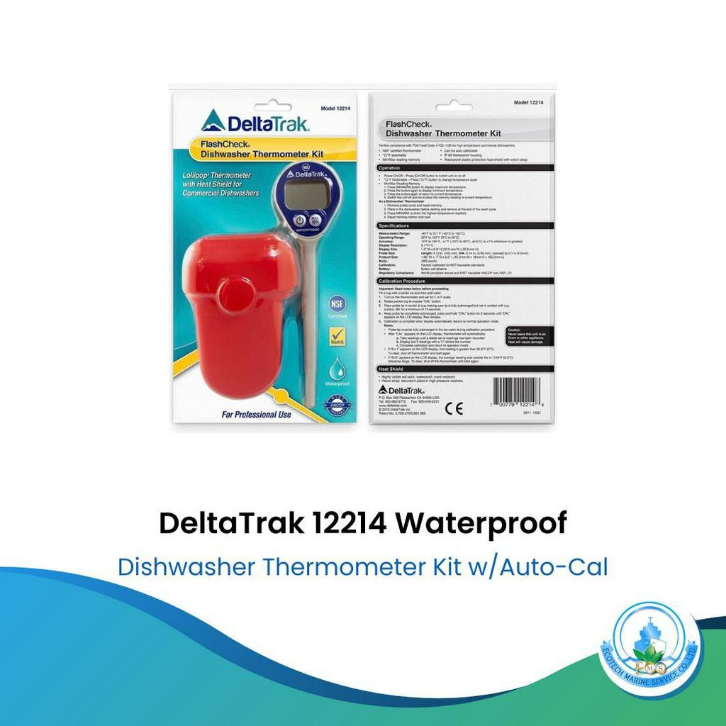 DeltaTrak 12214 Waterproof Dishwasher Thermometer Kit w/Auto-Cal