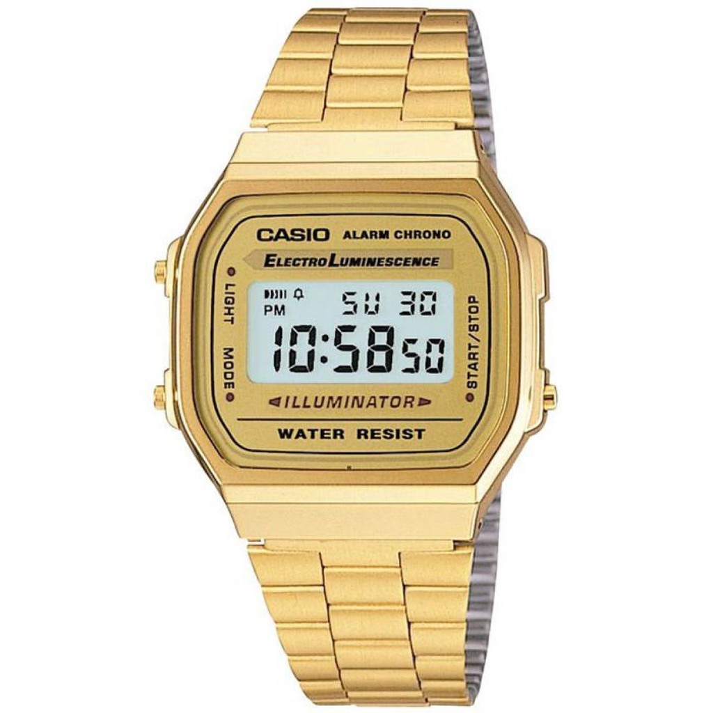 Casio นาฬิกาข้อมือผู้หญิง/ชาย สายสแตนเลส รุ่น A168WG-9W- สินค้าขายดี- มั่นใจ ของแท้ 100% ประกันศูนย์