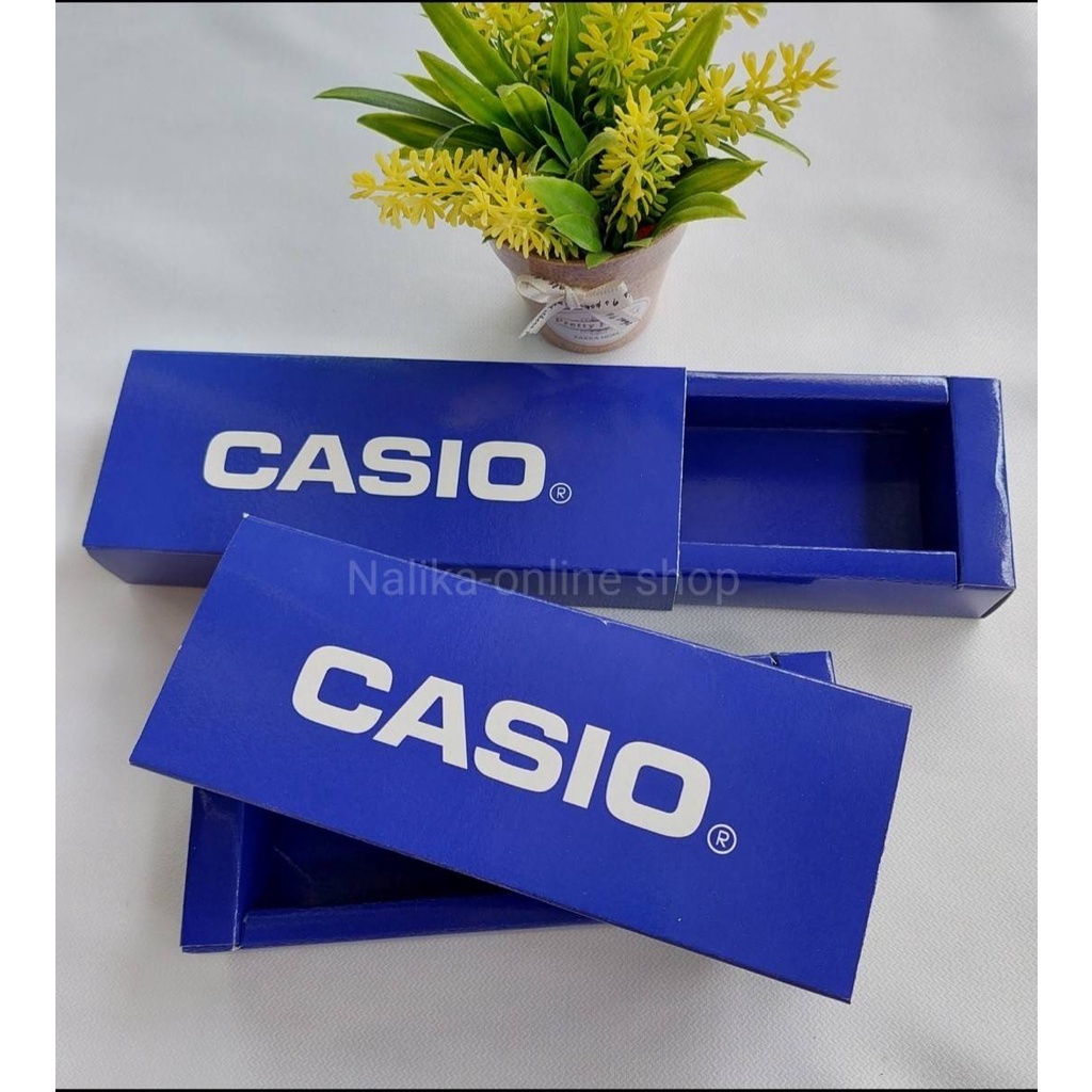 กล่องใส่นาฬิกา Casio แบบแนวนอน สีน้ำเงินเงางาม แข็งแรง (มีราคาส่ง)