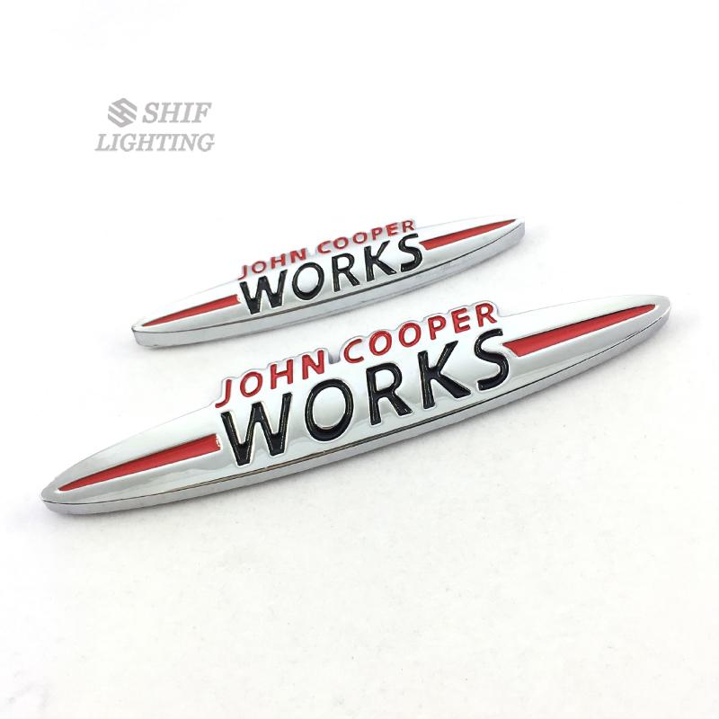 1 X Metal JOHN COOPER WORKS Logo Car Auto Rear Side Emblem Badge Sticker Decal for Mini Cooper