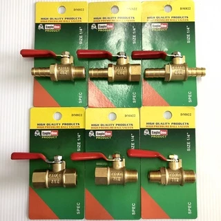 ก๊อกลมทองเหลือง วาล์วลมทองเหลือง ของแท้ รุ่นหนา 2หุน(1/4”) Eagleone บอลวาล์ว ก๊อกลม ก๊อก วาล์ว ทองเหลือง วาล์วลม ก็อกลม