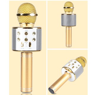 ไมค์ไร้สาย ไมค์บลูทูธ Wster Wireless Microphone HIFI Speaker WS-858