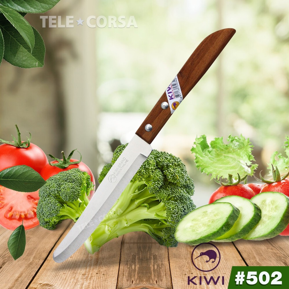 มีดทำอาหาร มีดทำครัวด้ามไม้ ขนาด4.5 นิ้ว (KIWI 502) รุ่น  Kitchen-knife-kiwi-502-01B-Boss