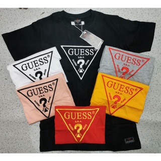 [100% Cotton] เสื้อยืด ผ้าฝ้าย 100% พิมพ์ลาย GUESS UNISEX สําหรับผู้ชาย